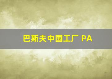 巴斯夫中国工厂 PA